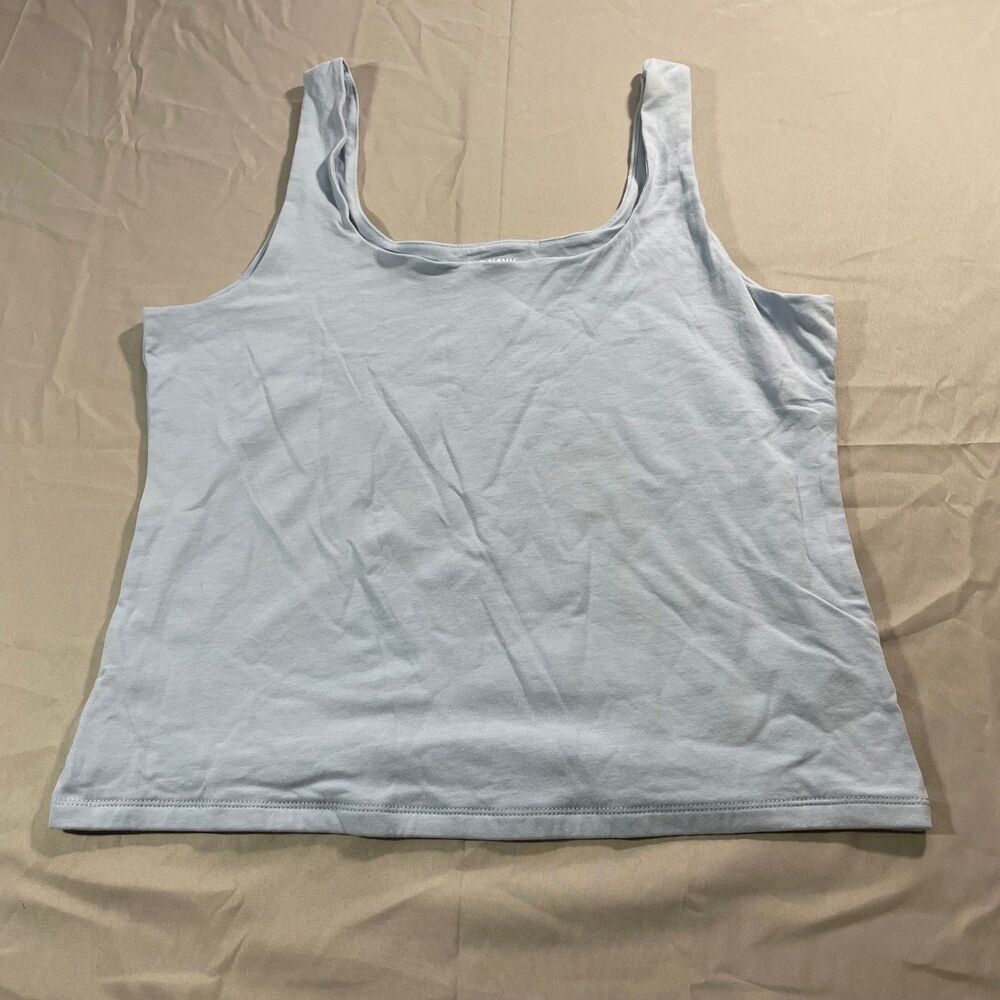 Old Navy Blue Sleeveless Top Cotton Blend Cropped Casual Womens Size XL Tall
